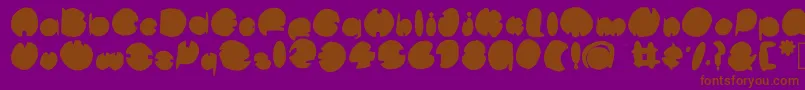 Bub-fontti – ruskeat fontit violetilla taustalla