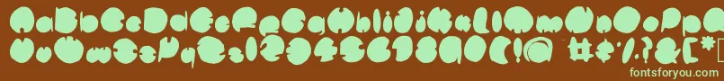 Bub-fontti – vihreät fontit ruskealla taustalla