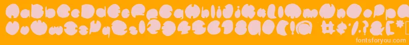 Bub-fontti – vaaleanpunaiset fontit oranssilla taustalla