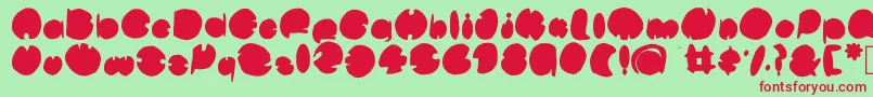 Bub-fontti – punaiset fontit vihreällä taustalla