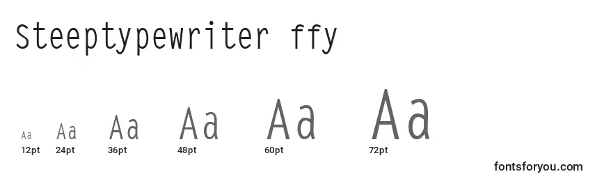 Размеры шрифта Steeptypewriter ffy