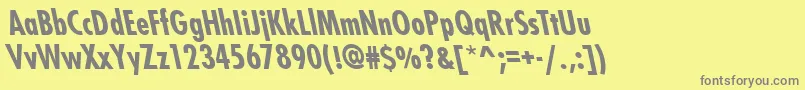Шрифт FuturistleftycondensedBold – серые шрифты на жёлтом фоне