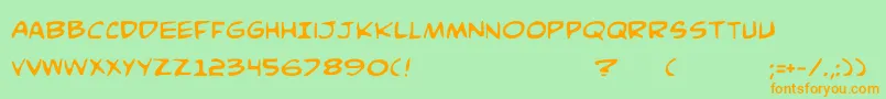 ComicBookCommando Font – Orange Fonts on Green Background