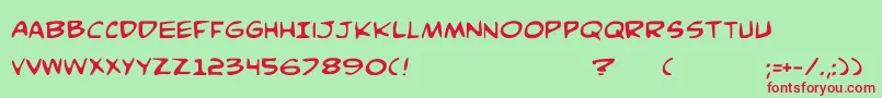 ComicBookCommando Font – Red Fonts on Green Background