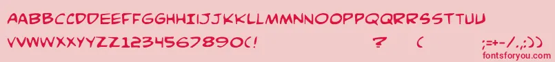 ComicBookCommando Font – Red Fonts on Pink Background