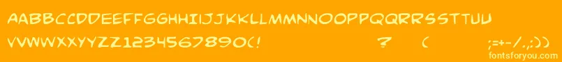 ComicBookCommando-Schriftart – Gelbe Schriften auf orangefarbenem Hintergrund