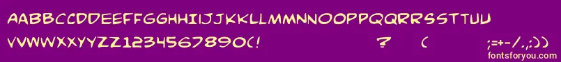 ComicBookCommando Font – Yellow Fonts on Purple Background