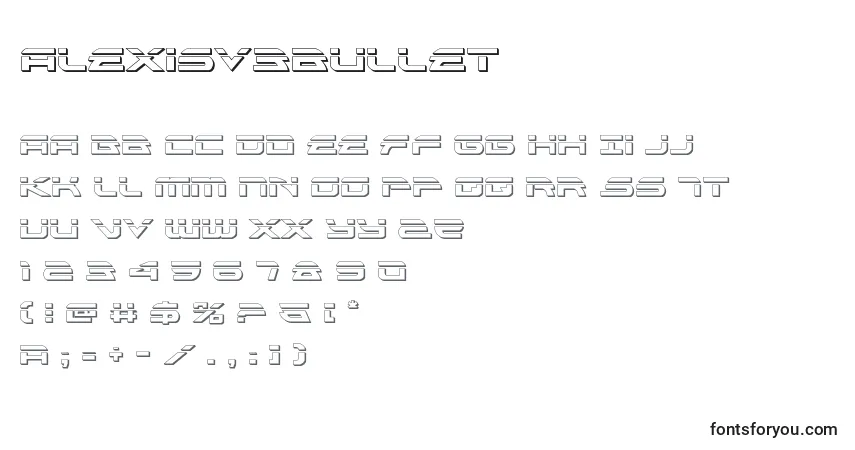 characters of alexisv3bullet font, letter of alexisv3bullet font, alphabet of  alexisv3bullet font