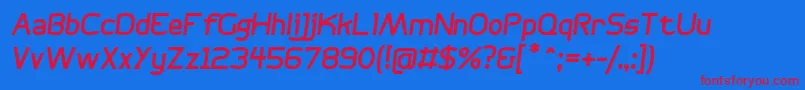 BogotanaItalic Font – Red Fonts on Blue Background