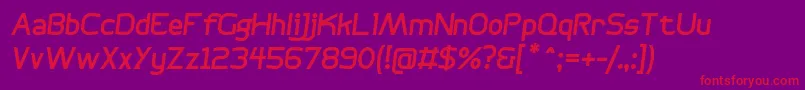 BogotanaItalic Font – Red Fonts on Purple Background