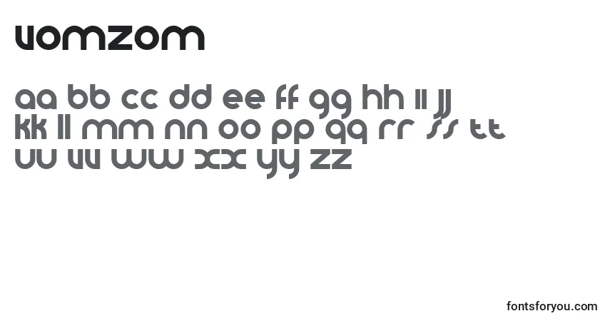 Czcionka Vomzom – alfabet, cyfry, specjalne znaki
