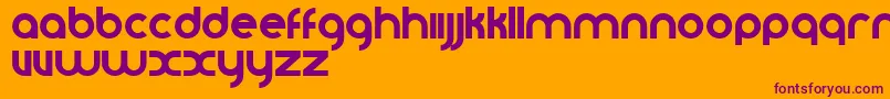 Vomzom-Schriftart – Violette Schriften auf orangefarbenem Hintergrund