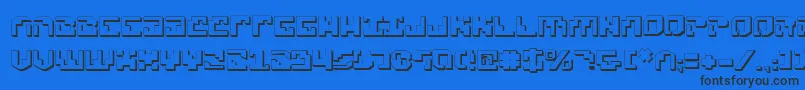 Xenov23D Font – Black Fonts on Blue Background