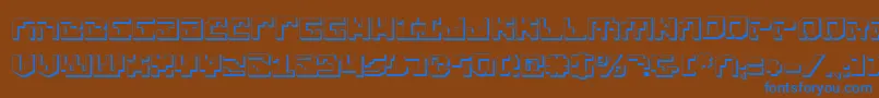 Czcionka Xenov23D – niebieskie czcionki na brązowym tle
