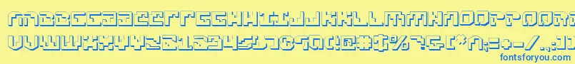 Xenov23D Font – Blue Fonts on Yellow Background
