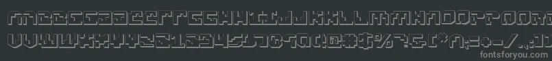 フォントXenov23D – 黒い背景に灰色の文字