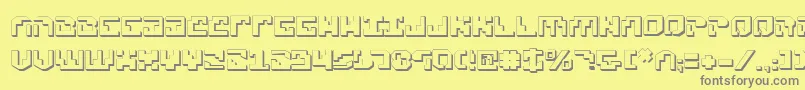 Czcionka Xenov23D – szare czcionki na żółtym tle
