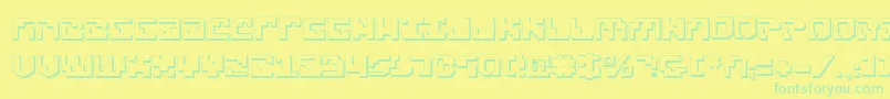 Xenov23D-Schriftart – Grüne Schriften auf gelbem Hintergrund