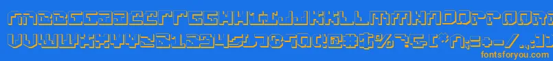 Xenov23D Font – Orange Fonts on Blue Background