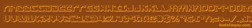 Xenov23D Font – Orange Fonts on Brown Background