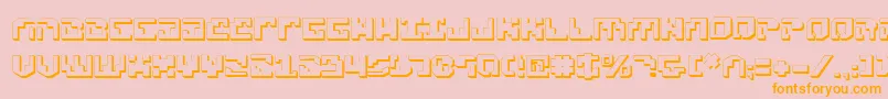 Xenov23D Font – Orange Fonts on Pink Background