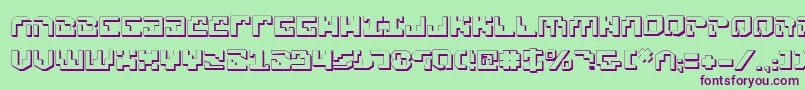 Xenov23D Font – Purple Fonts on Green Background