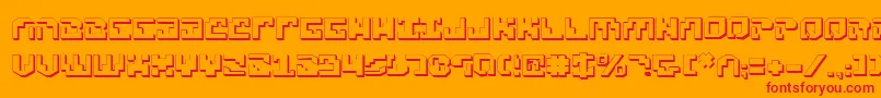 Шрифт Xenov23D – красные шрифты на оранжевом фоне