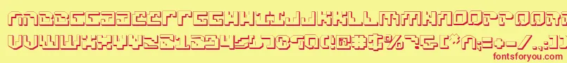 Xenov23D Font – Red Fonts on Yellow Background