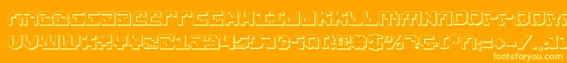 Xenov23D Font – Yellow Fonts on Orange Background