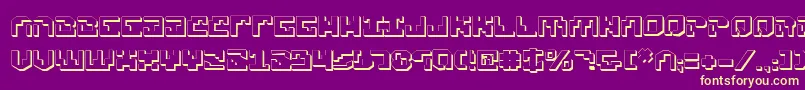Xenov23D Font – Yellow Fonts on Purple Background