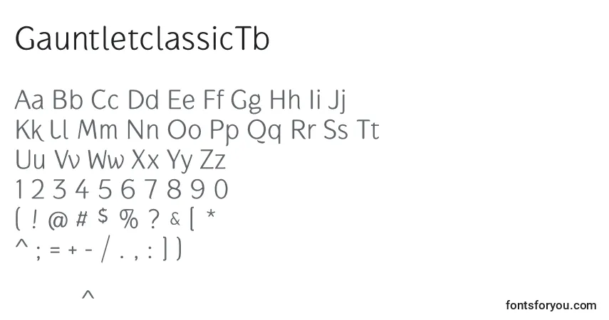 GauntletclassicTb-fontti – aakkoset, numerot, erikoismerkit
