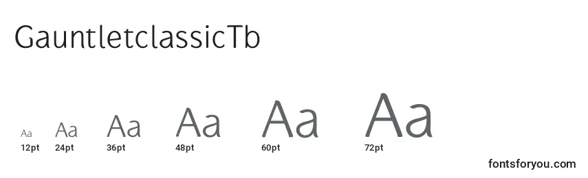 GauntletclassicTb Font Sizes