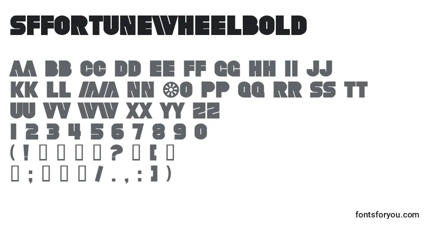 Czcionka SfFortuneWheelBold – alfabet, cyfry, specjalne znaki