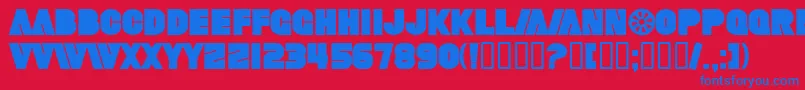 SfFortuneWheelBold Font – Blue Fonts on Red Background