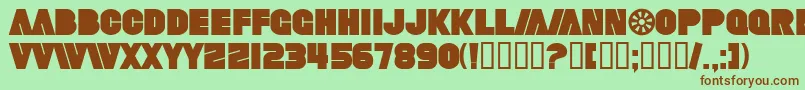 SfFortuneWheelBold Font – Brown Fonts on Green Background