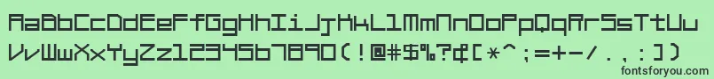 フォントBraciolaMs – 緑の背景に黒い文字