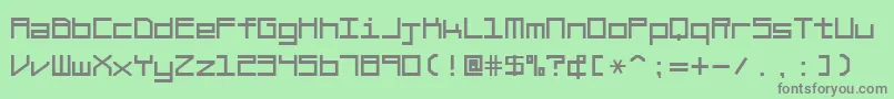 フォントBraciolaMs – 緑の背景に灰色の文字