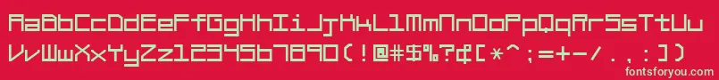 フォントBraciolaMs – 赤い背景に緑の文字