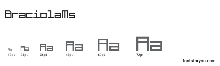 Размеры шрифта BraciolaMs