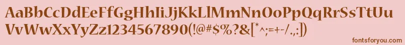 NuevastdBold-fontti – ruskeat fontit vaaleanpunaisella taustalla
