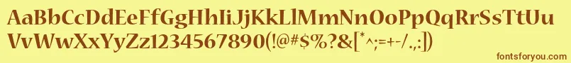 NuevastdBold-fontti – ruskeat fontit keltaisella taustalla