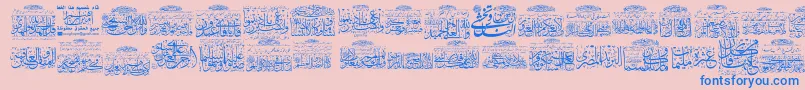 MyFontQuraan8 Font – Blue Fonts on Pink Background