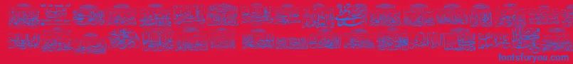 MyFontQuraan8 Font – Blue Fonts on Red Background