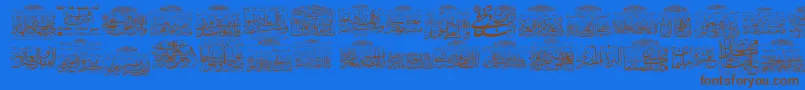 MyFontQuraan8-Schriftart – Braune Schriften auf blauem Hintergrund