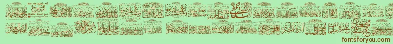 MyFontQuraan8 Font – Brown Fonts on Green Background