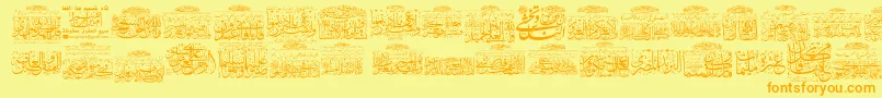 MyFontQuraan8 Font – Orange Fonts on Yellow Background