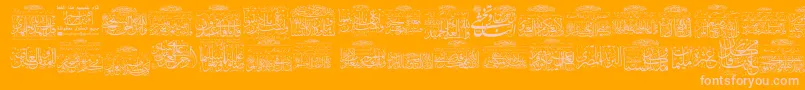 MyFontQuraan8-Schriftart – Rosa Schriften auf orangefarbenem Hintergrund