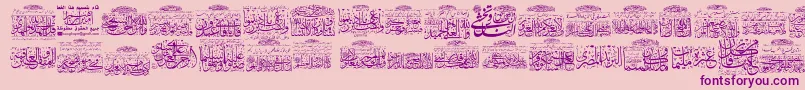 MyFontQuraan8-Schriftart – Violette Schriften auf rosa Hintergrund