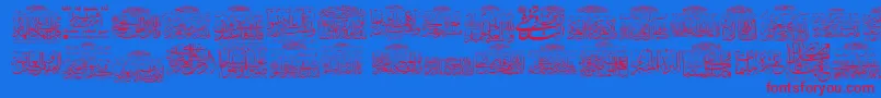 MyFontQuraan8 Font – Red Fonts on Blue Background