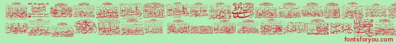 MyFontQuraan8 Font – Red Fonts on Green Background